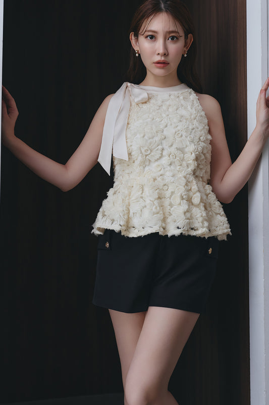 Rosette Peplum Top