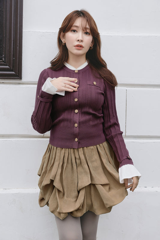 Alessia Detachable Ribbed Cardigan