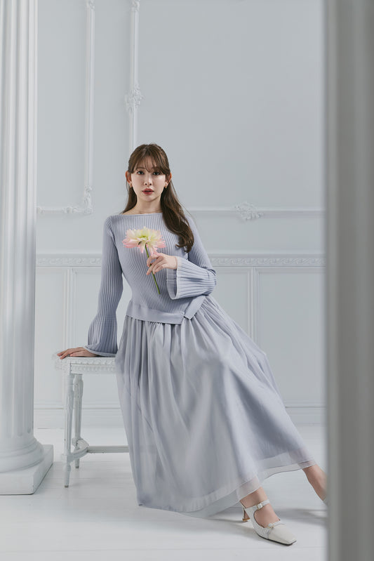 Chiffon Knit Docking Dress