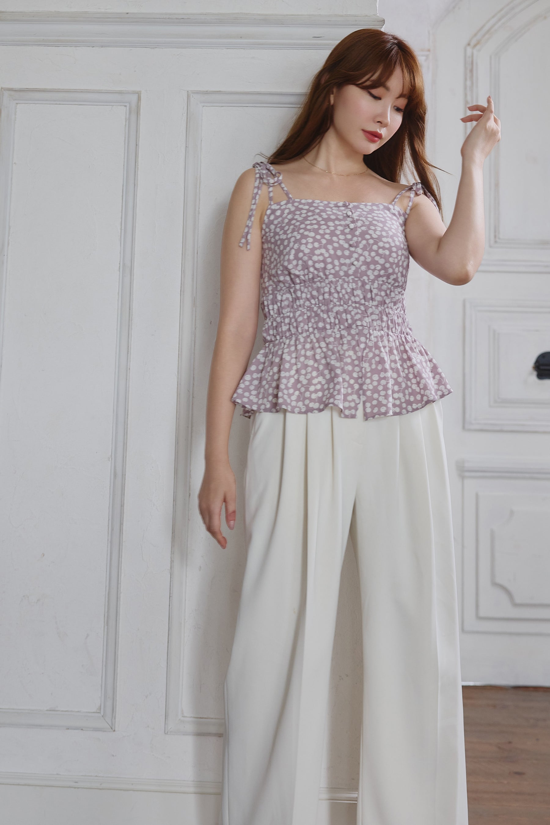Cherry Pattern Strap Top