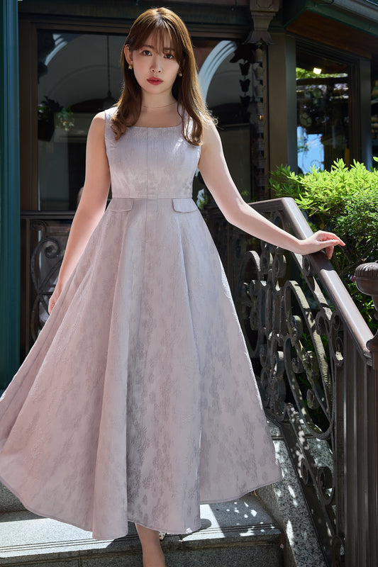 Classic Floral Jacquard Dress