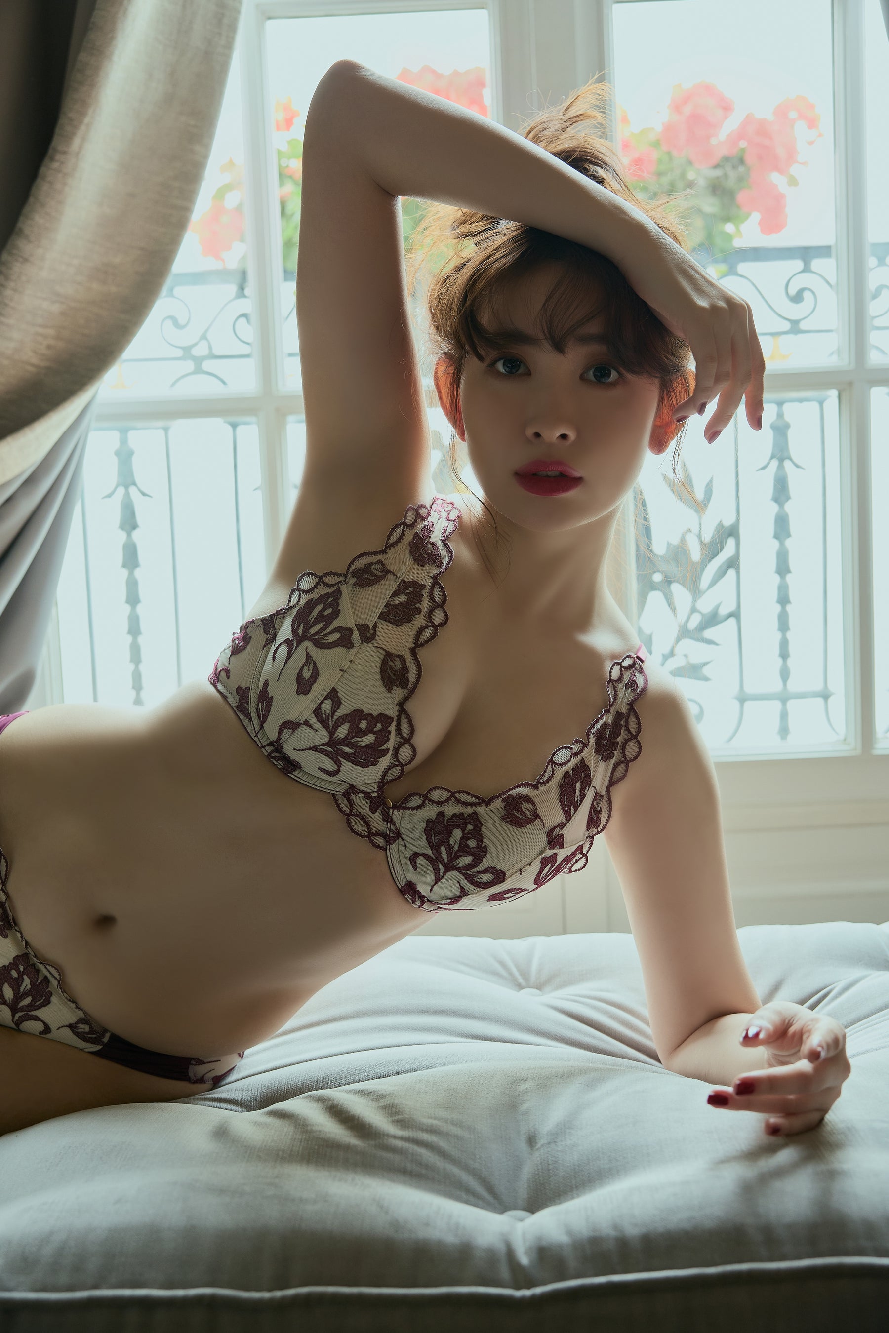 【garnet】Magnolia Tulle Lace Bra Set