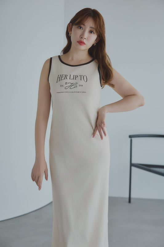 Her lip to Logo Long Dress