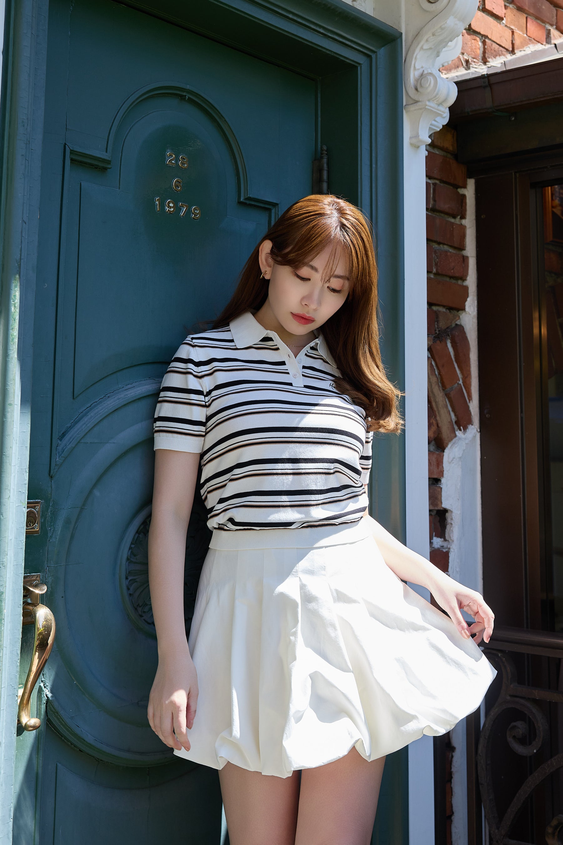 Multi Border Polo Top