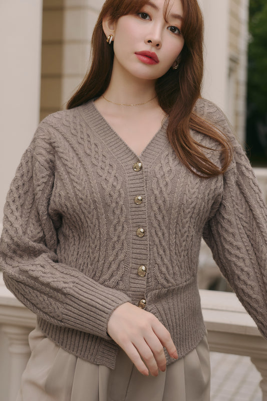 Plume Cable-Knit Cardigan