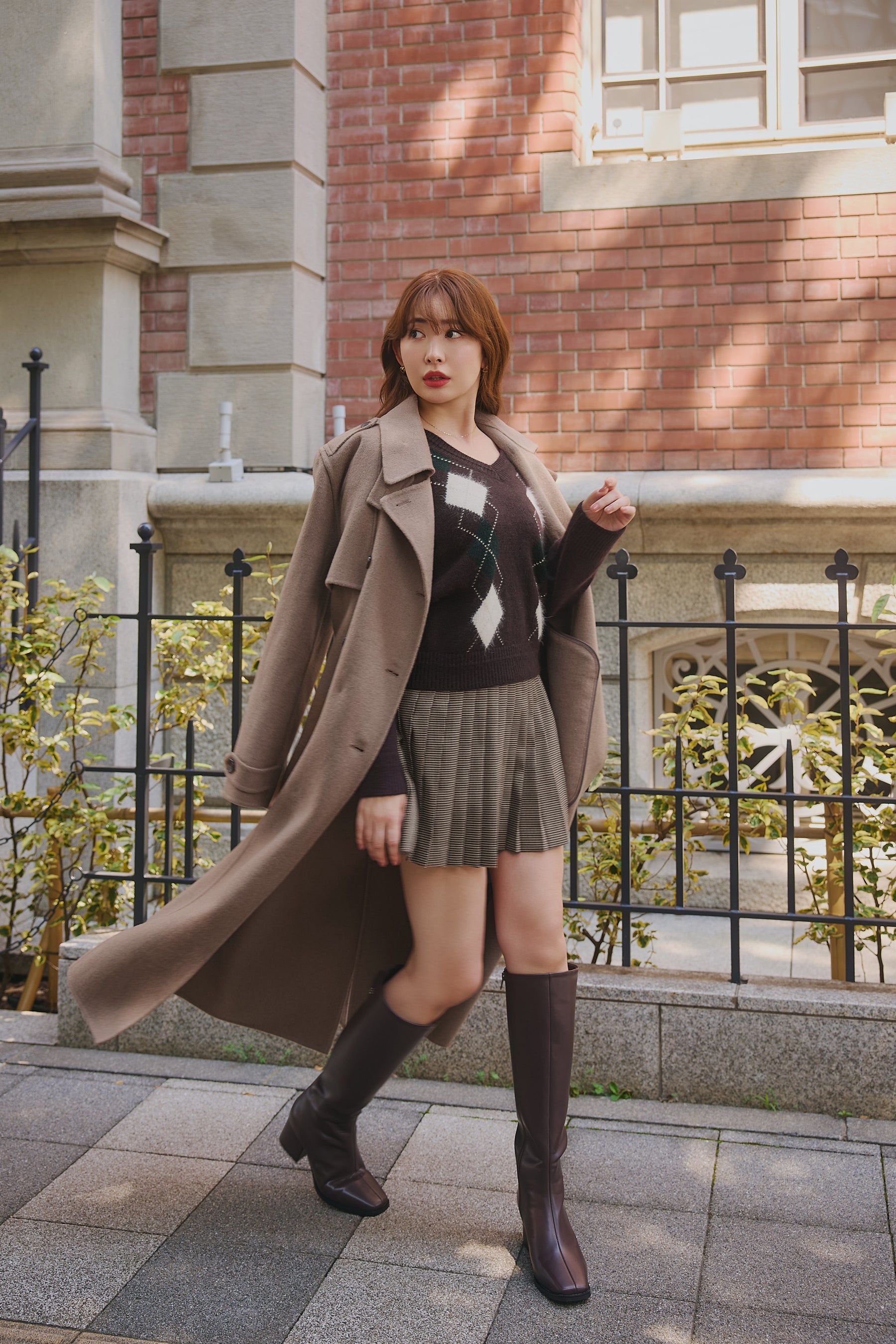 H Logo Argyle Knit Pullover