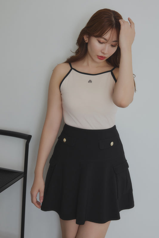 Flared Cargo Mini Skirt