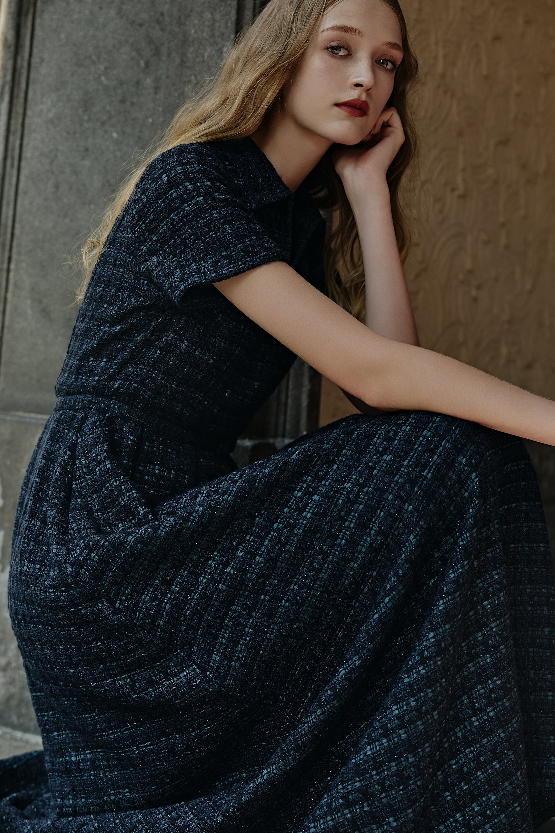 【10月下旬発送発送】Vol.1 Tweed Belted Dress
