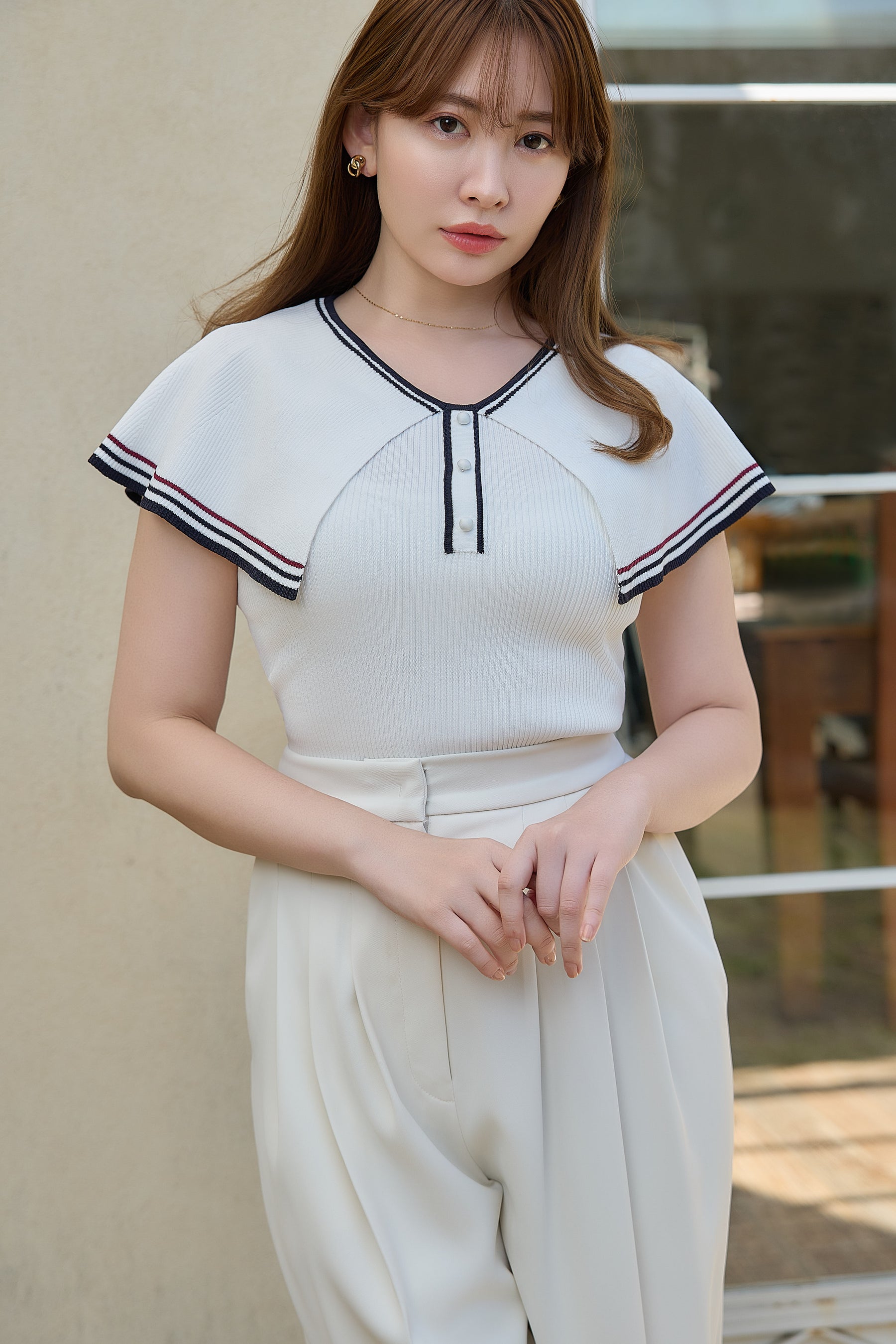 Big Collar Summer Knit Top
