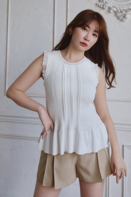 Peplum Ribbed Knit Top