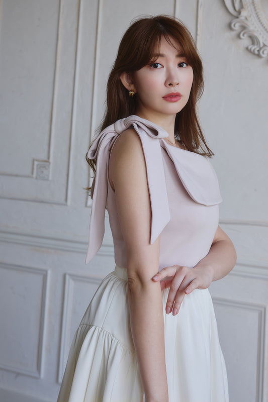【新色】Asymmetric Ribbon Top