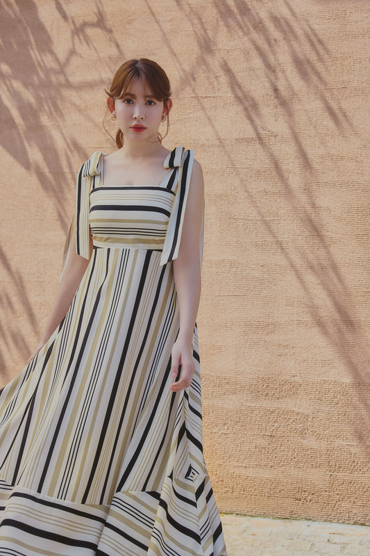 Cordelia Striped Ribbon Dress