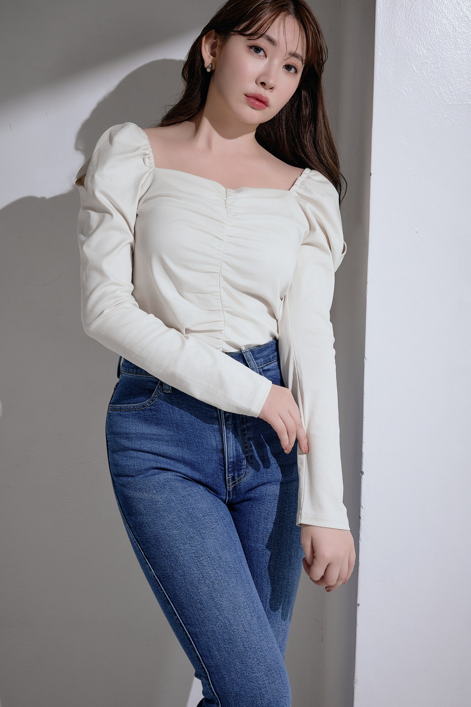 【light blue / blue】New York High-Waisted Jeans