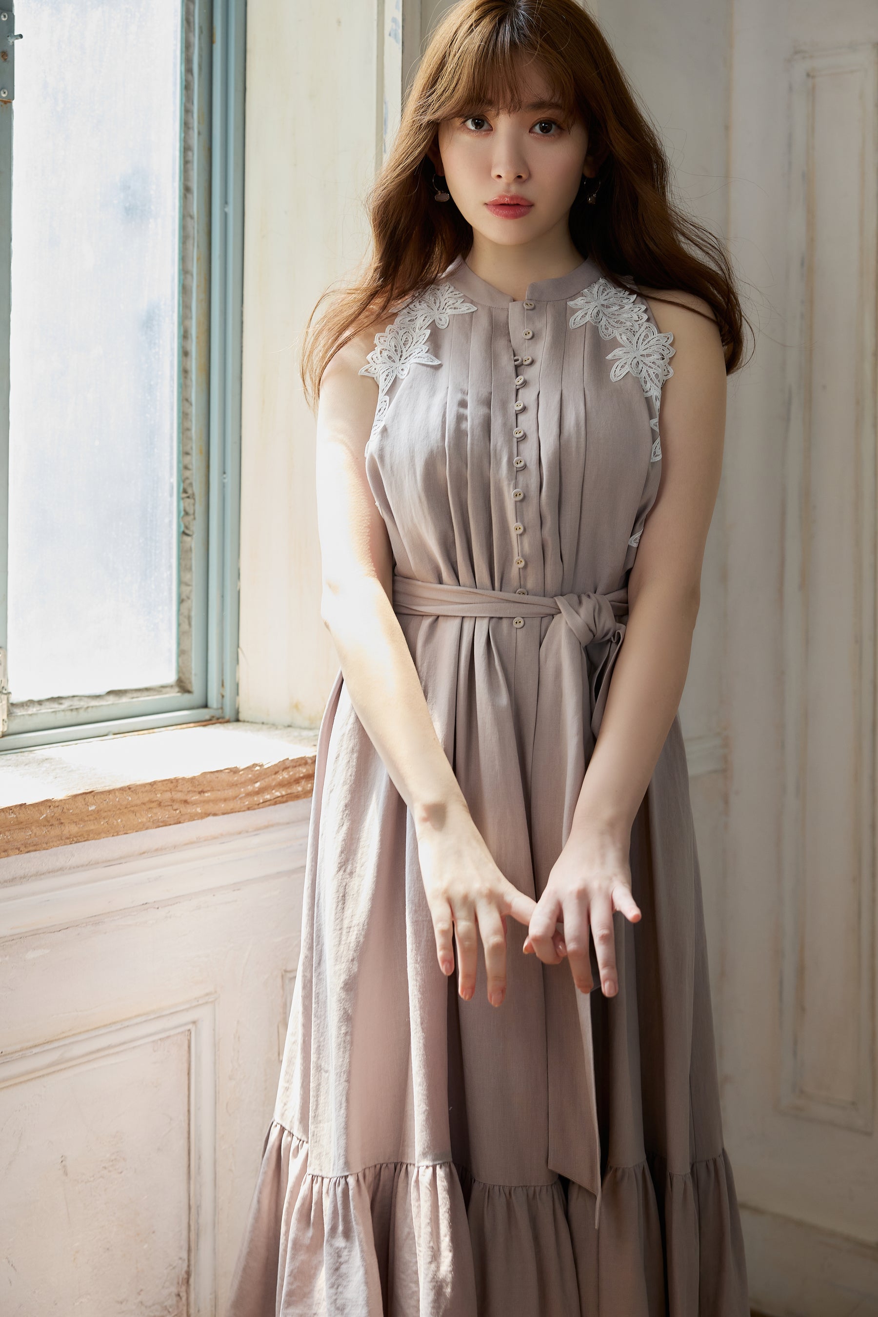 【9月上旬發送】【powder sky】Notting Hill Belted Dress