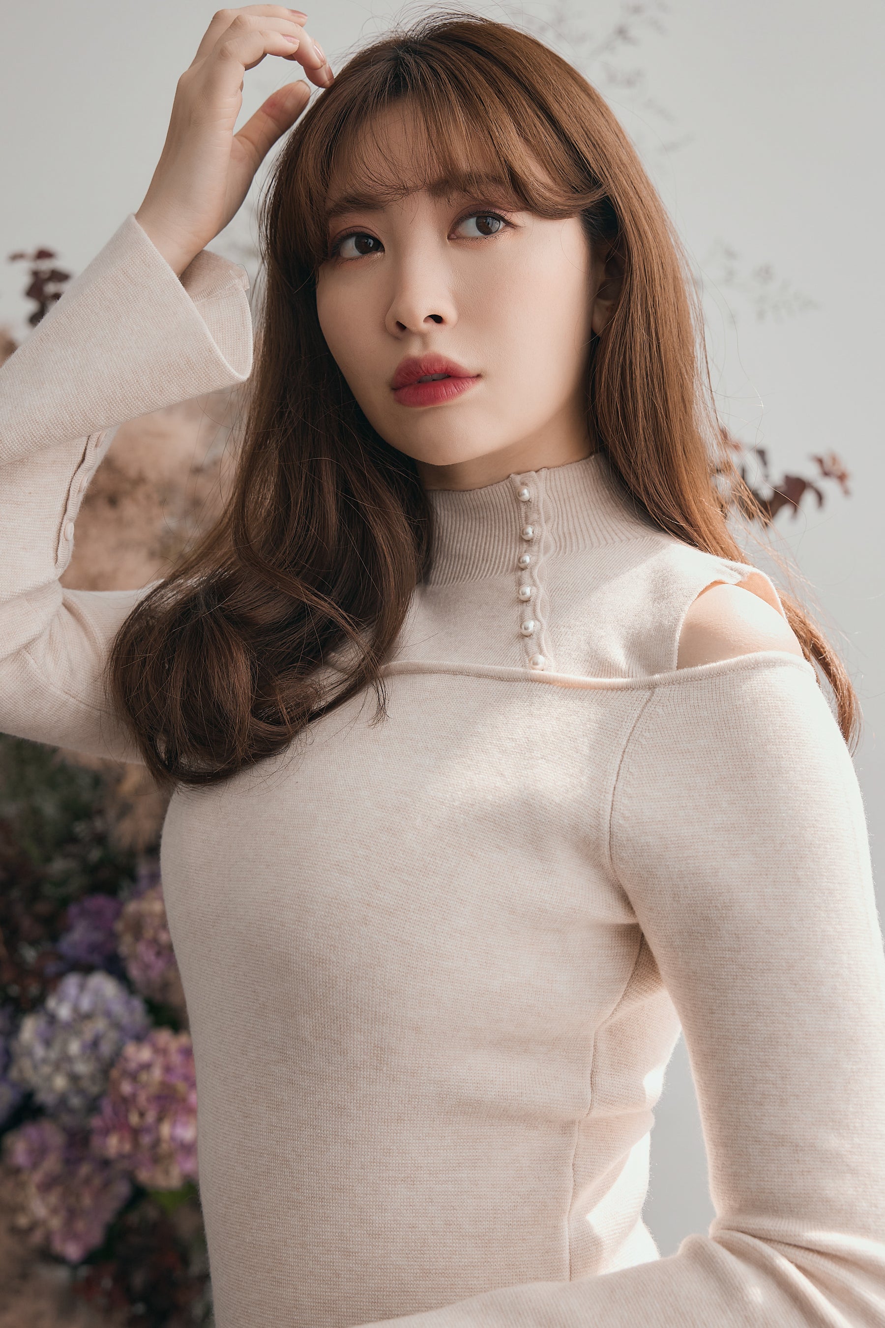Cut-Out Shoulder Knit Dress