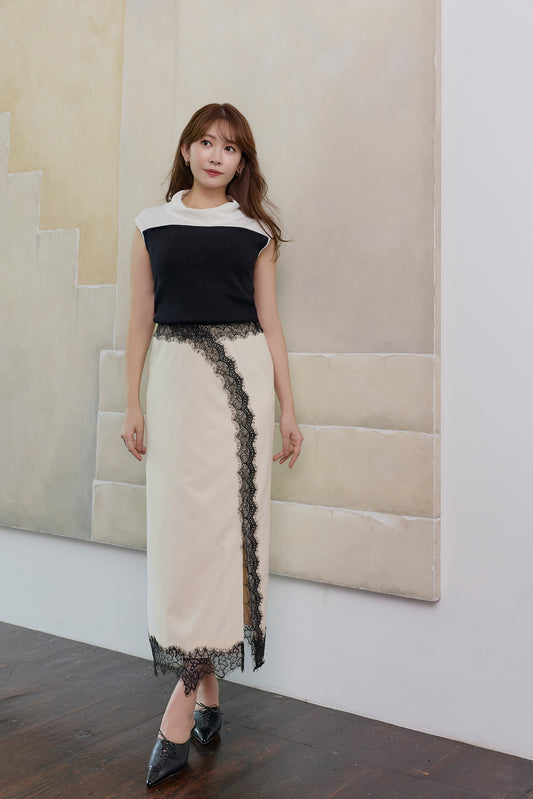 Claudia Lace Trim Skirt