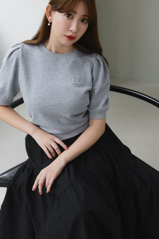 H Logo Puff-Sleeve Sweatshirt