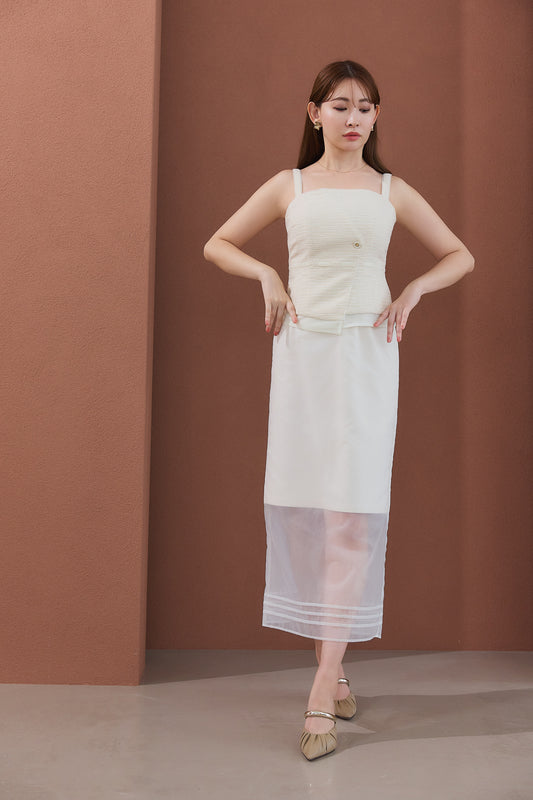 Organza-Layered Sheer Skirt