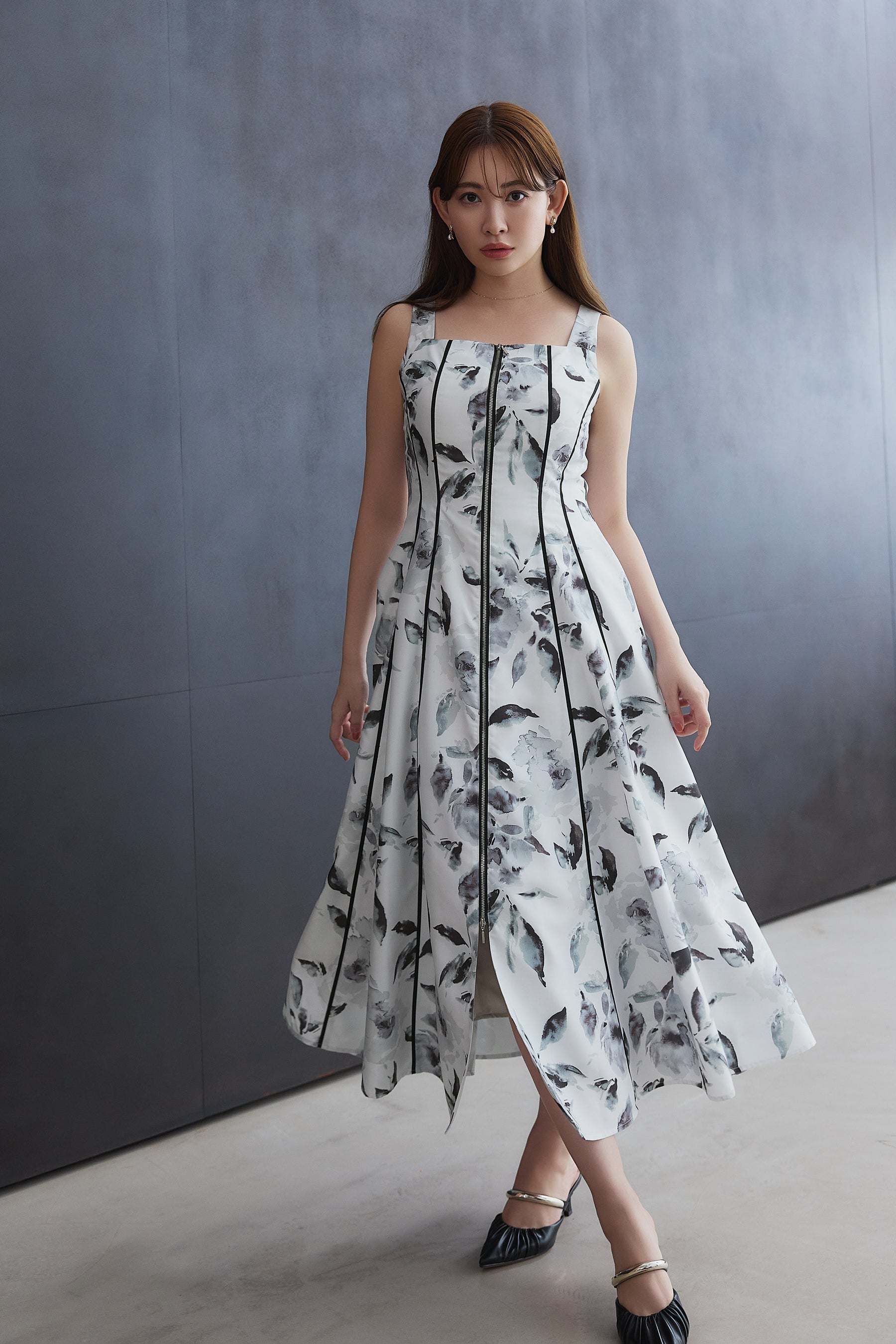 Noemie Floral Zip-Up Dress