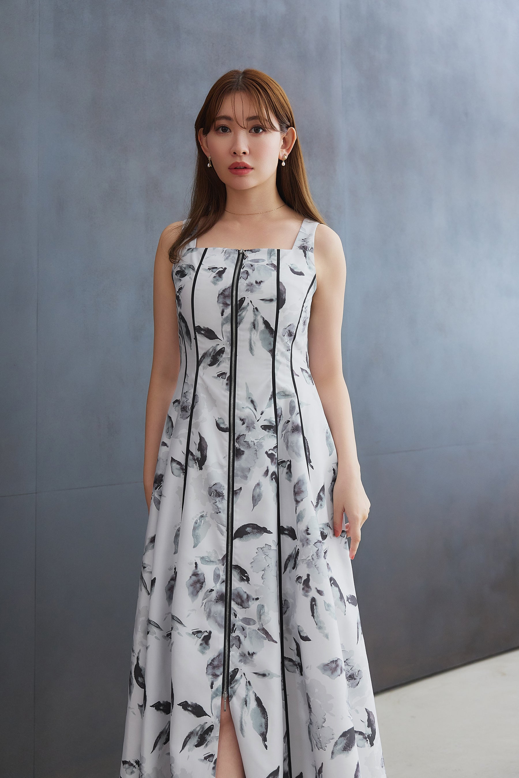 Noemie Floral Zip-Up Dress