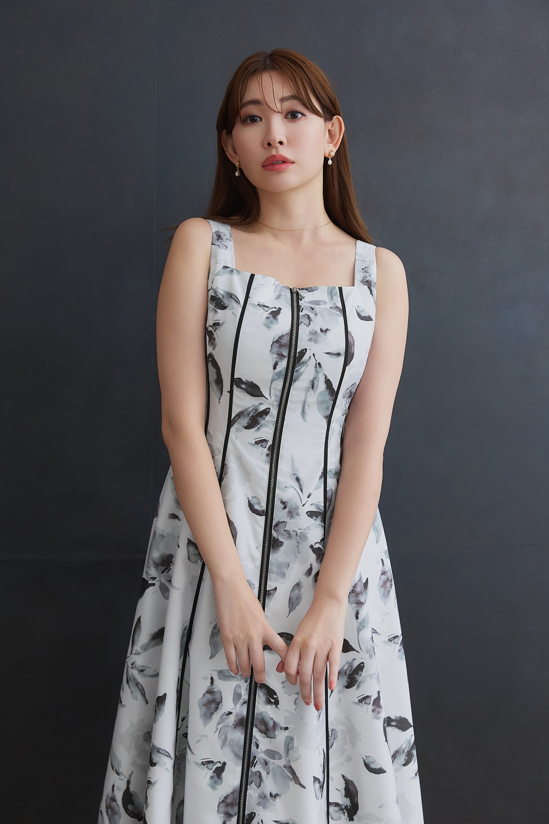 Noemie Floral Zip-Up Dress