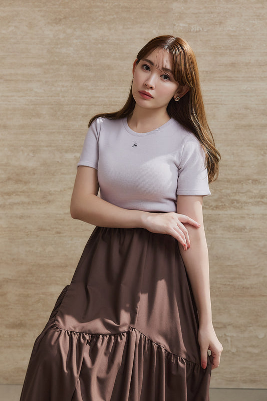 【新色】Trois Logo Ribbed Tee