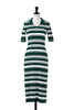 Striped Ribbed Polo Dress