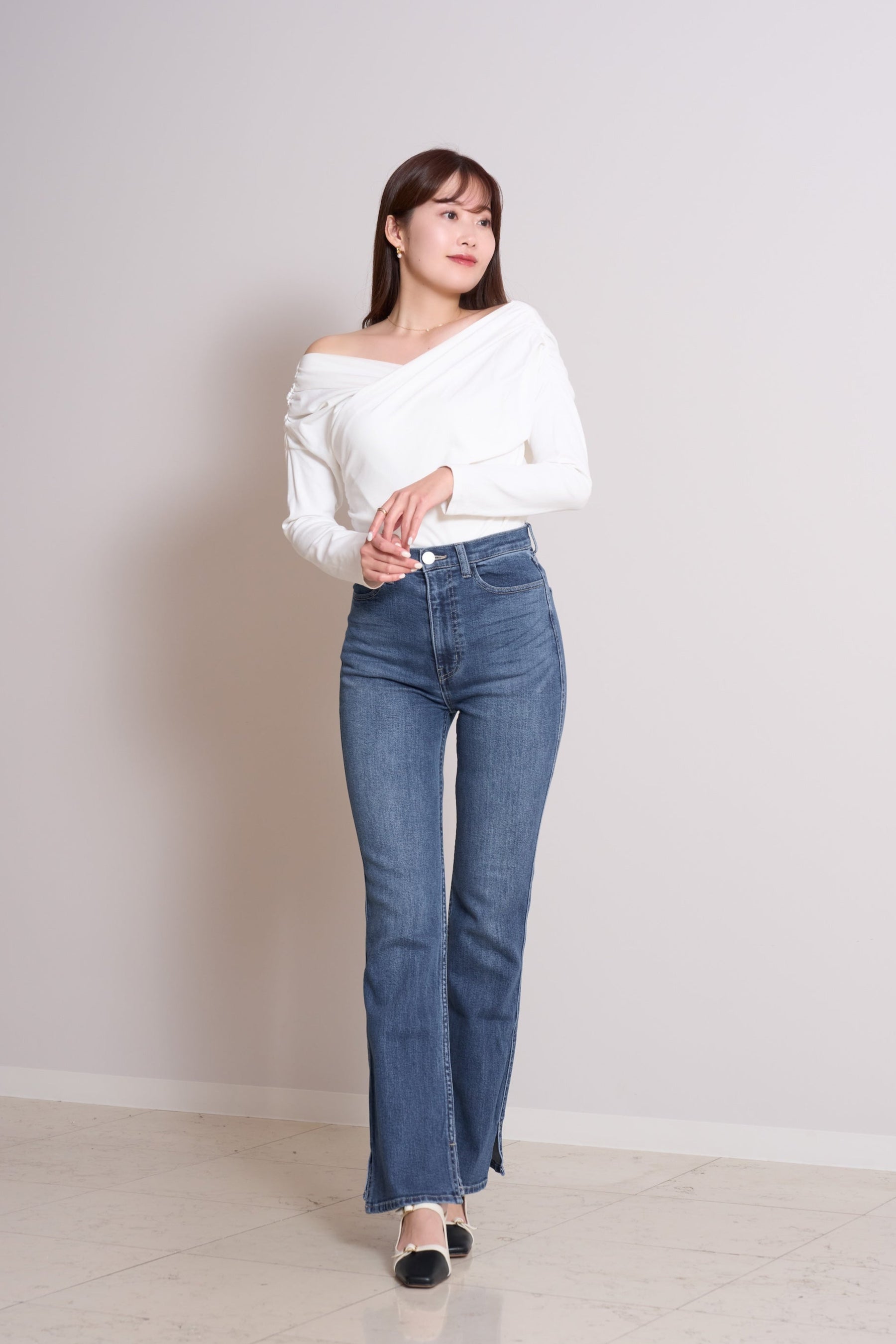【light blue / blue】New York High-Waisted Jeans
