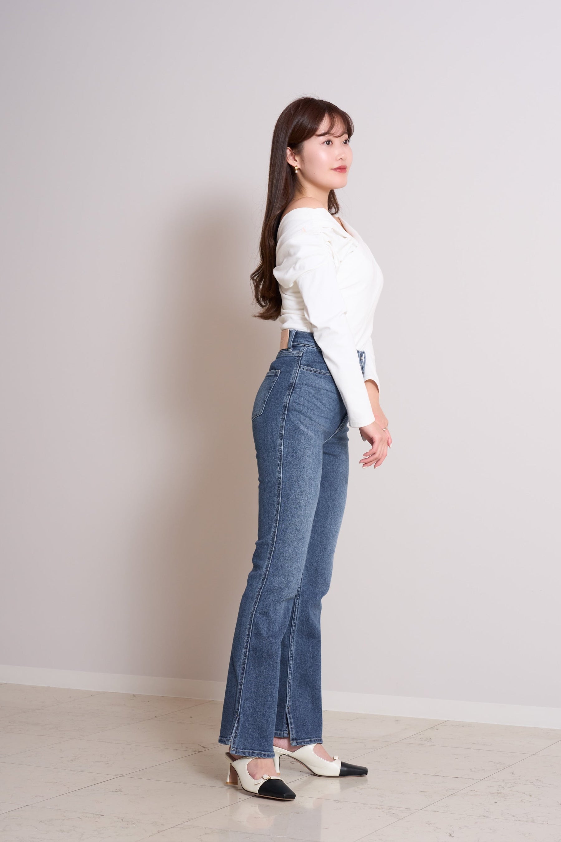 【light blue / blue】New York High-Waisted Jeans