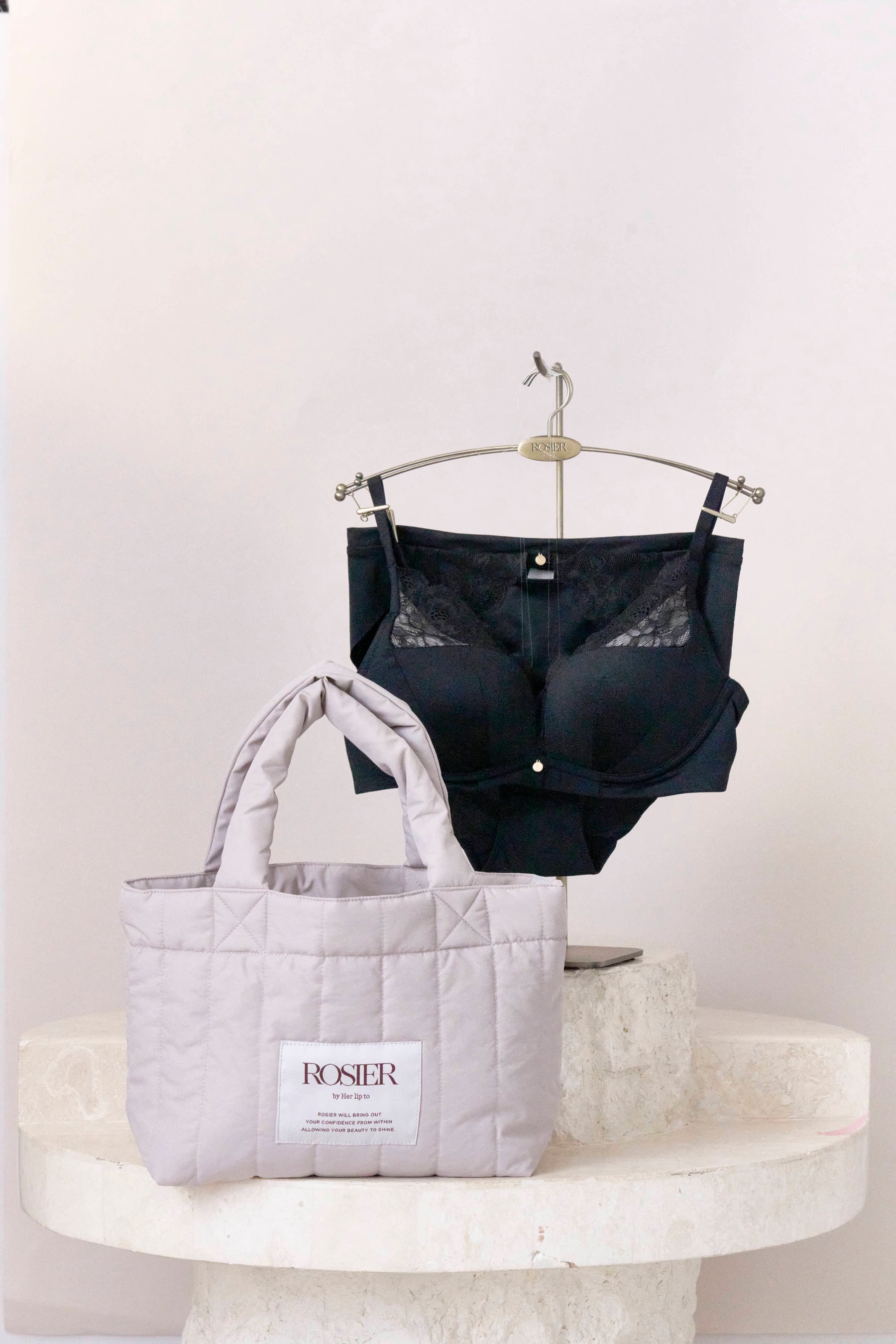 【black/mocha】ROSIER Padded Tote Set