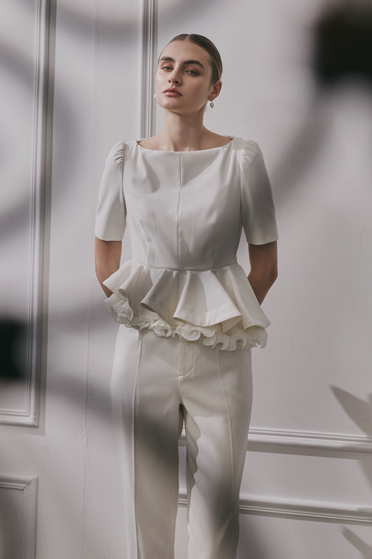 Vol.2 Pleated Ruffle Peplum Top