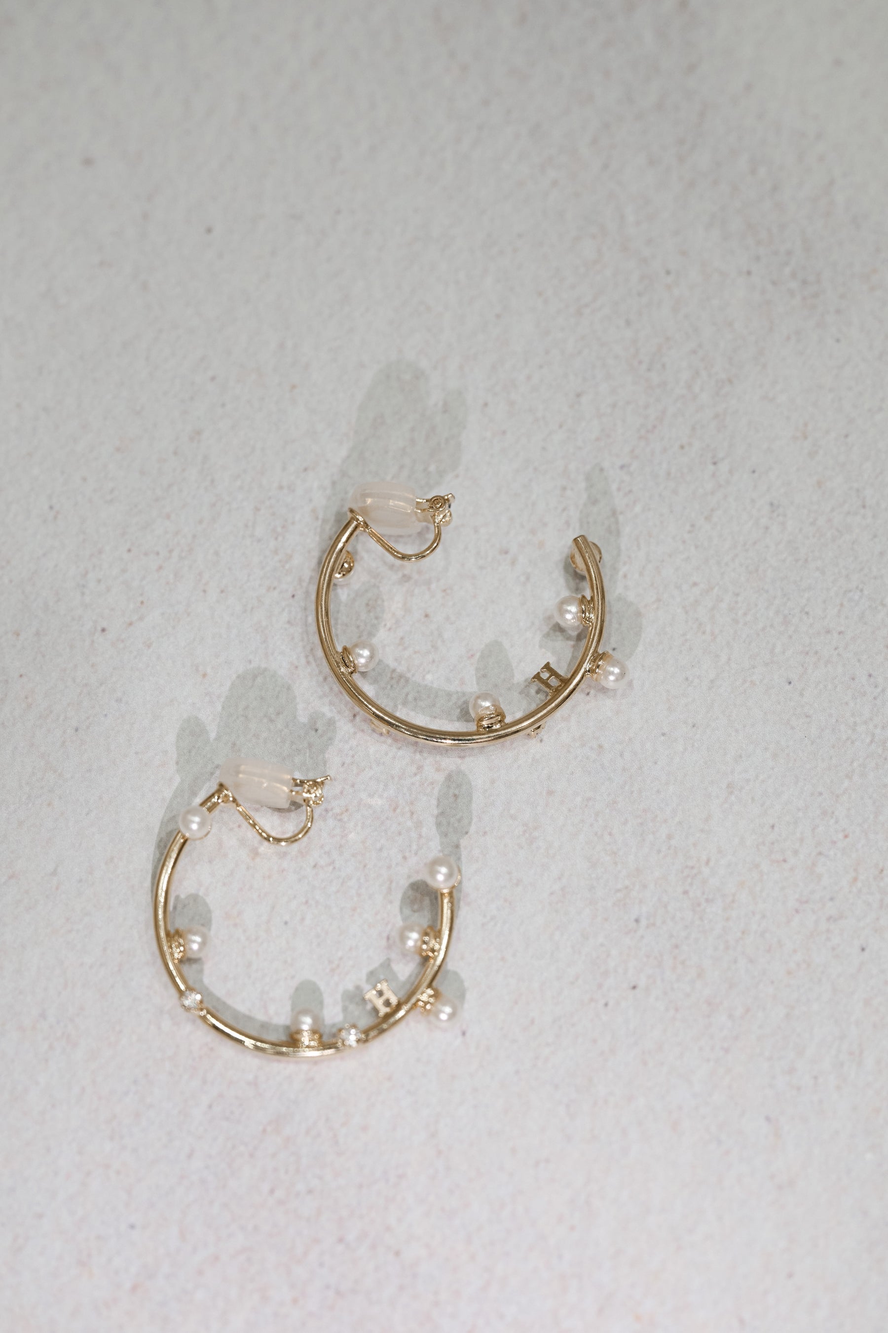 Crystal Pearl Hoop Earrings