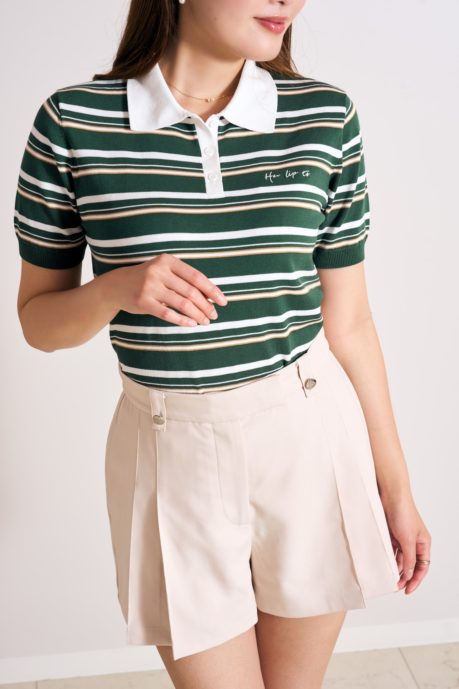 Front Tuck Twill Shorts