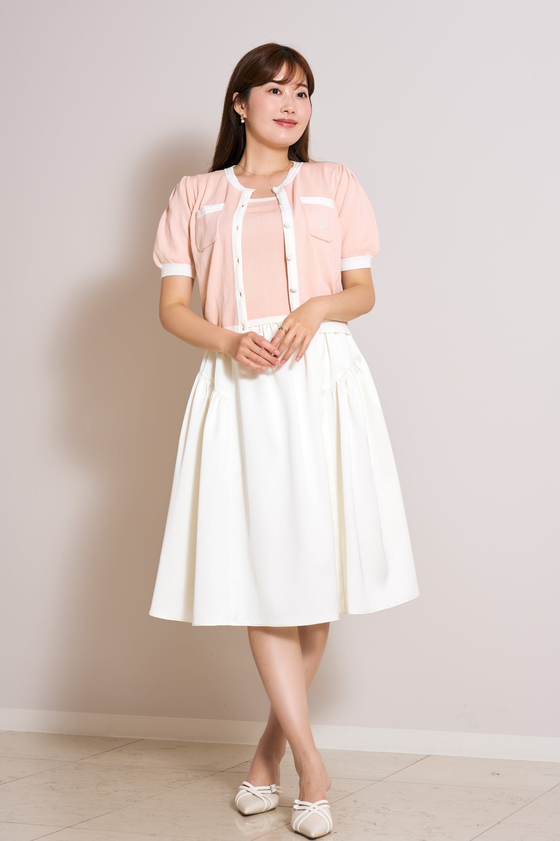 Satin Volume Midi Skirt