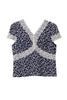 Cherry Pattern Lace Trim Top