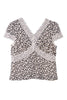 Cherry Pattern Lace Trim Top