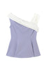 Asymmetric Two-Tone Peplum Top