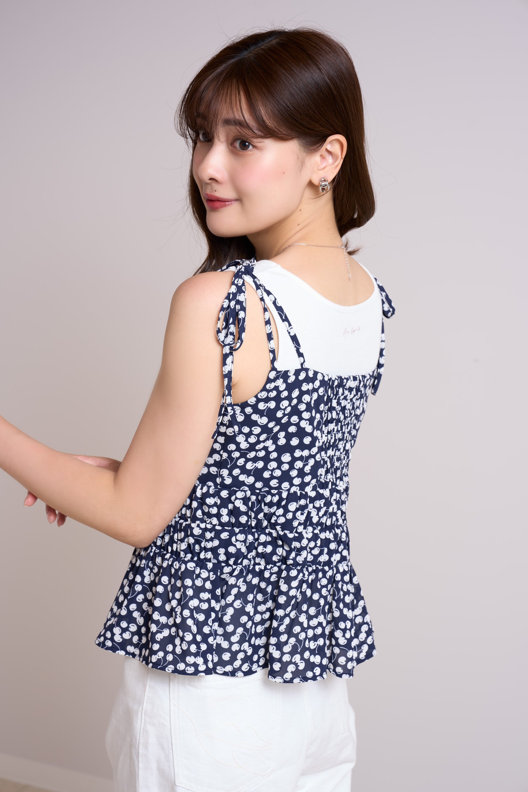 Cherry Pattern Strap Top
