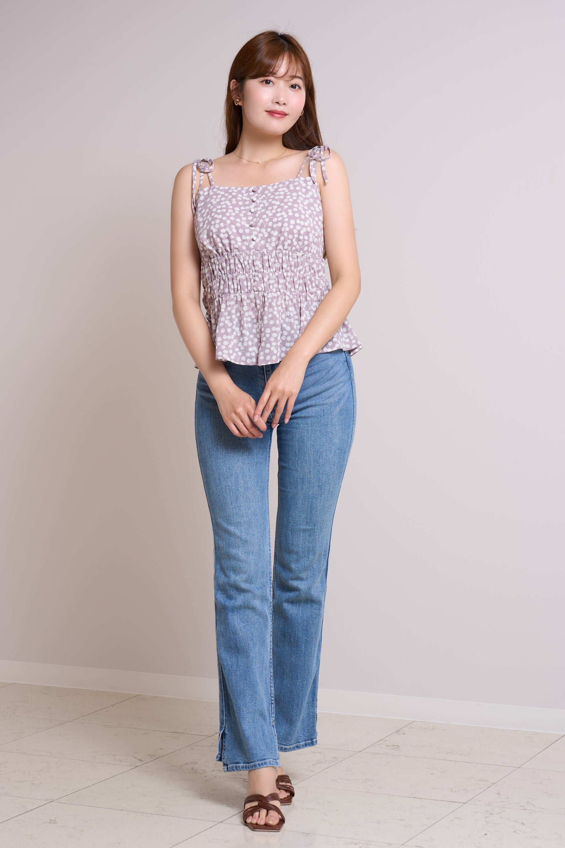 Cherry Pattern Strap Top