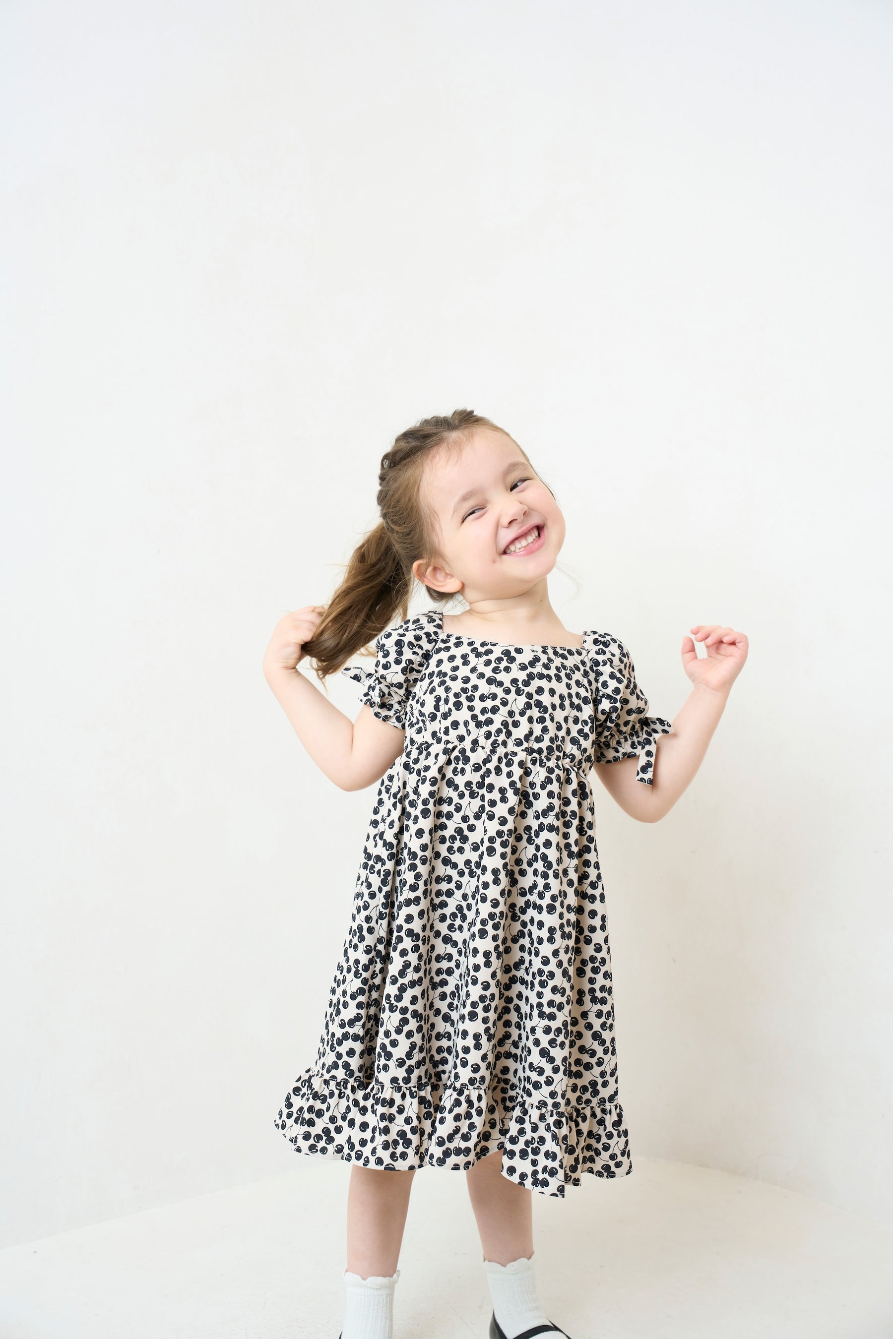 【Kids】Baby Cherry Pattern One-Piece