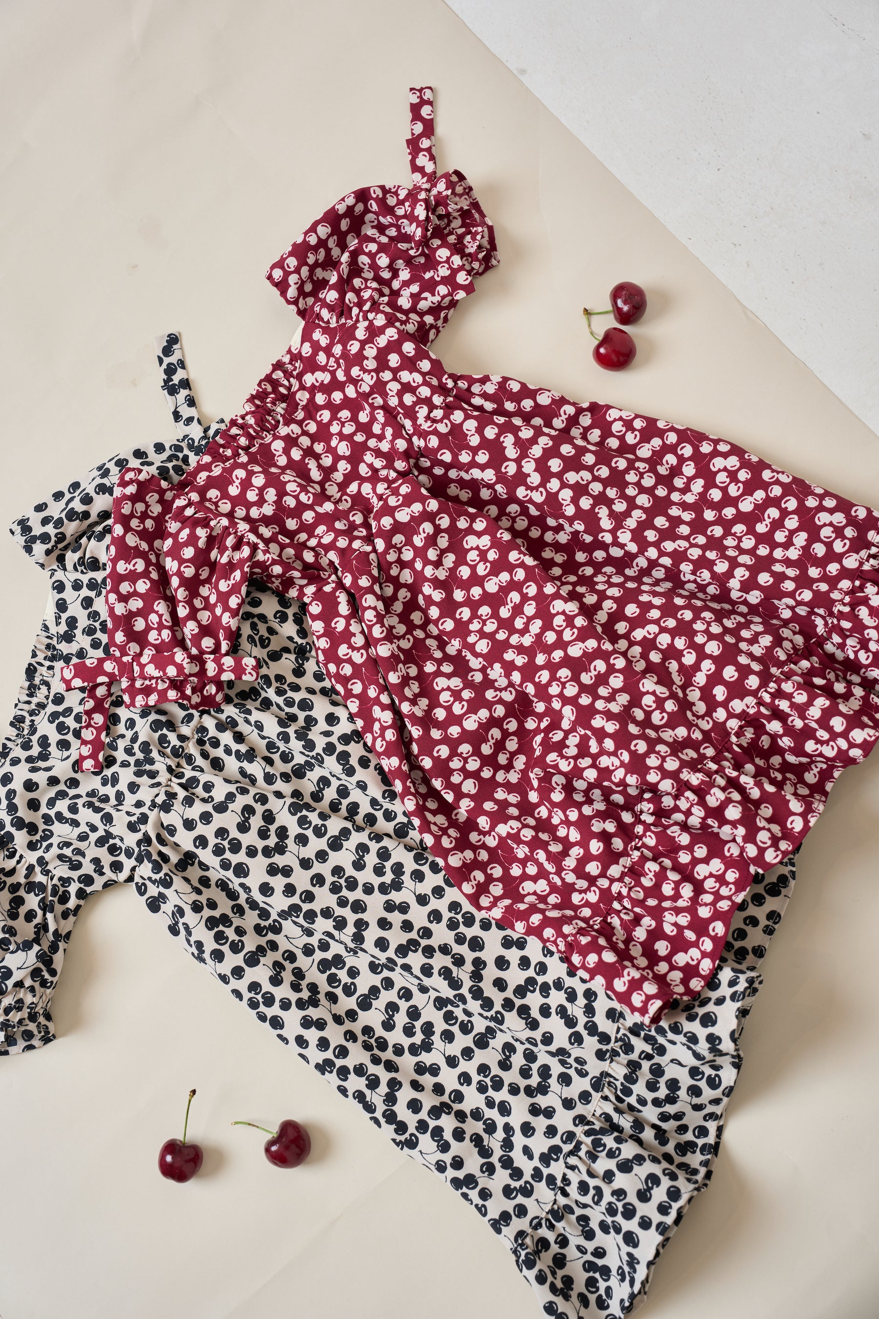 【Kids】Baby Cherry Pattern One-Piece
