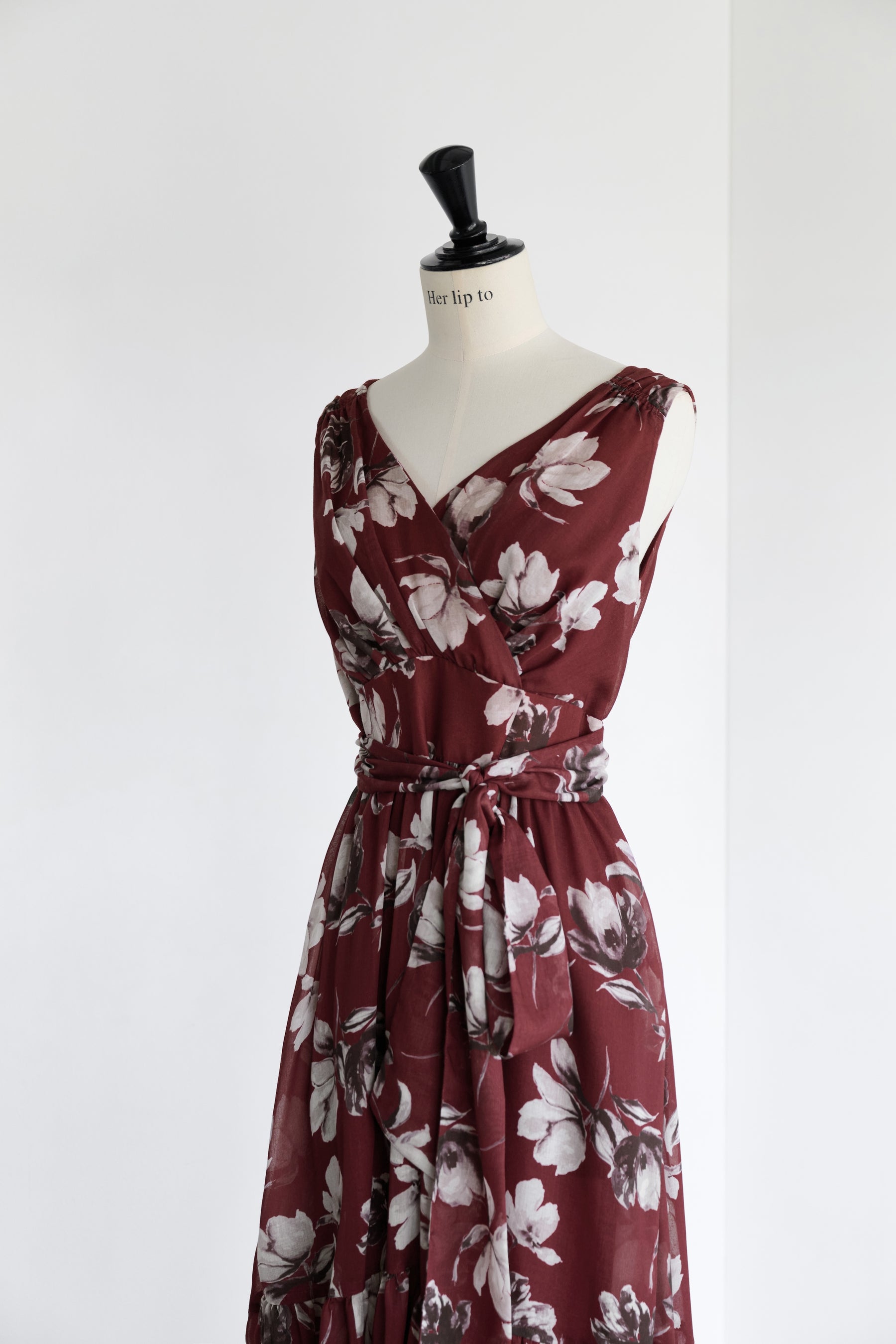 【Shipping in late August】【mocha pink / rouge】 Anemone Cache-Coeur Long Dress