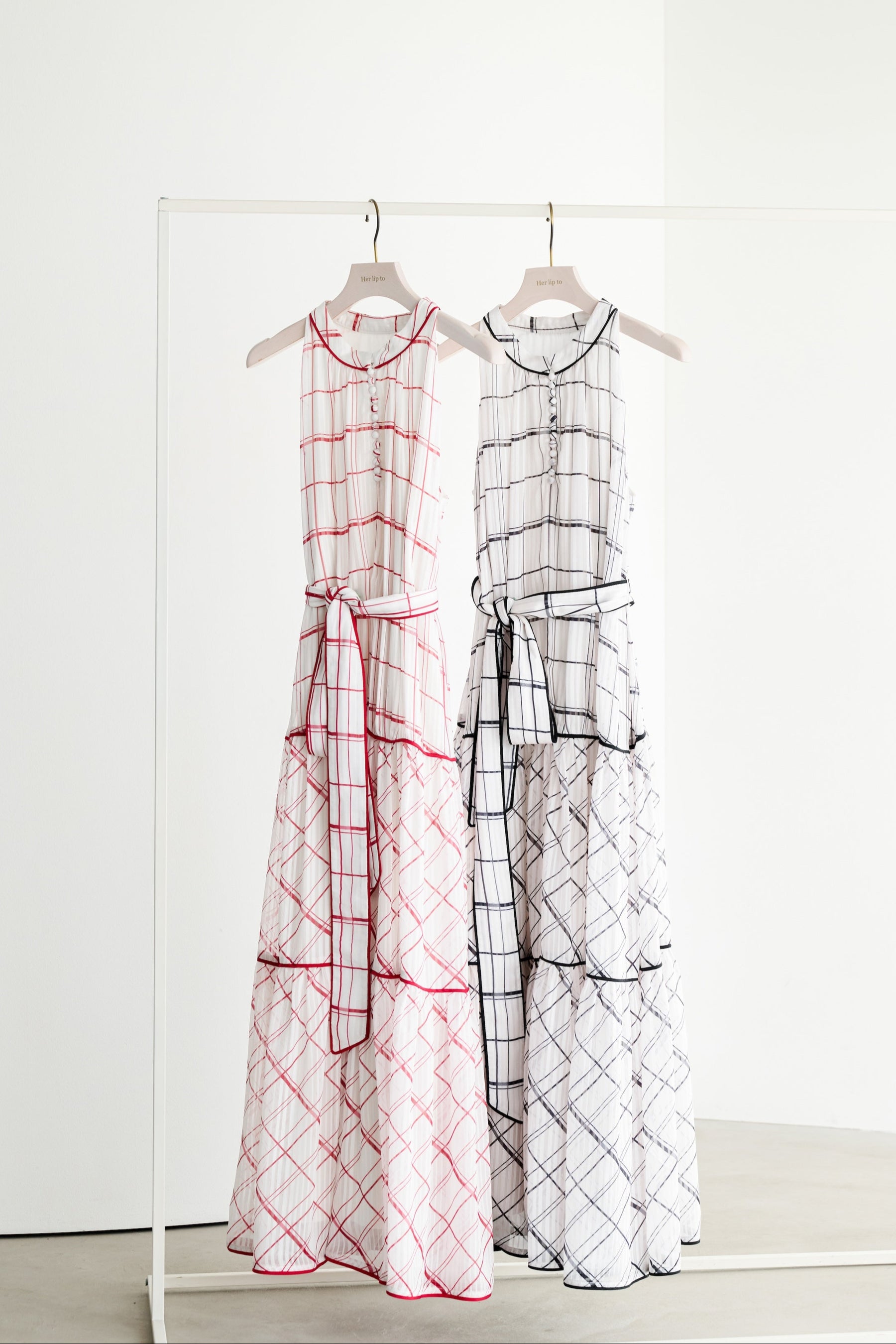 【9月中旬発送】Anduze Belted Check Dress