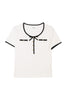 Two-Tone Ribbon-Trim Tee