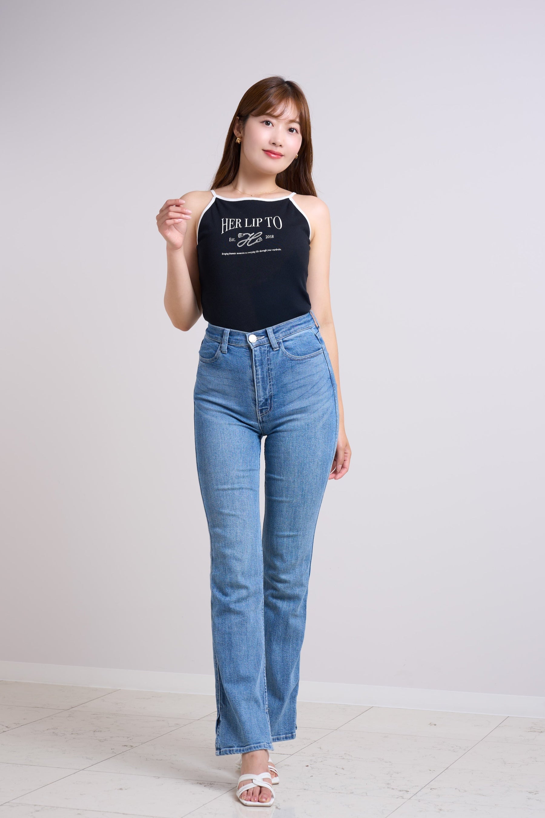 【light blue / blue】New York High-Waisted Jeans