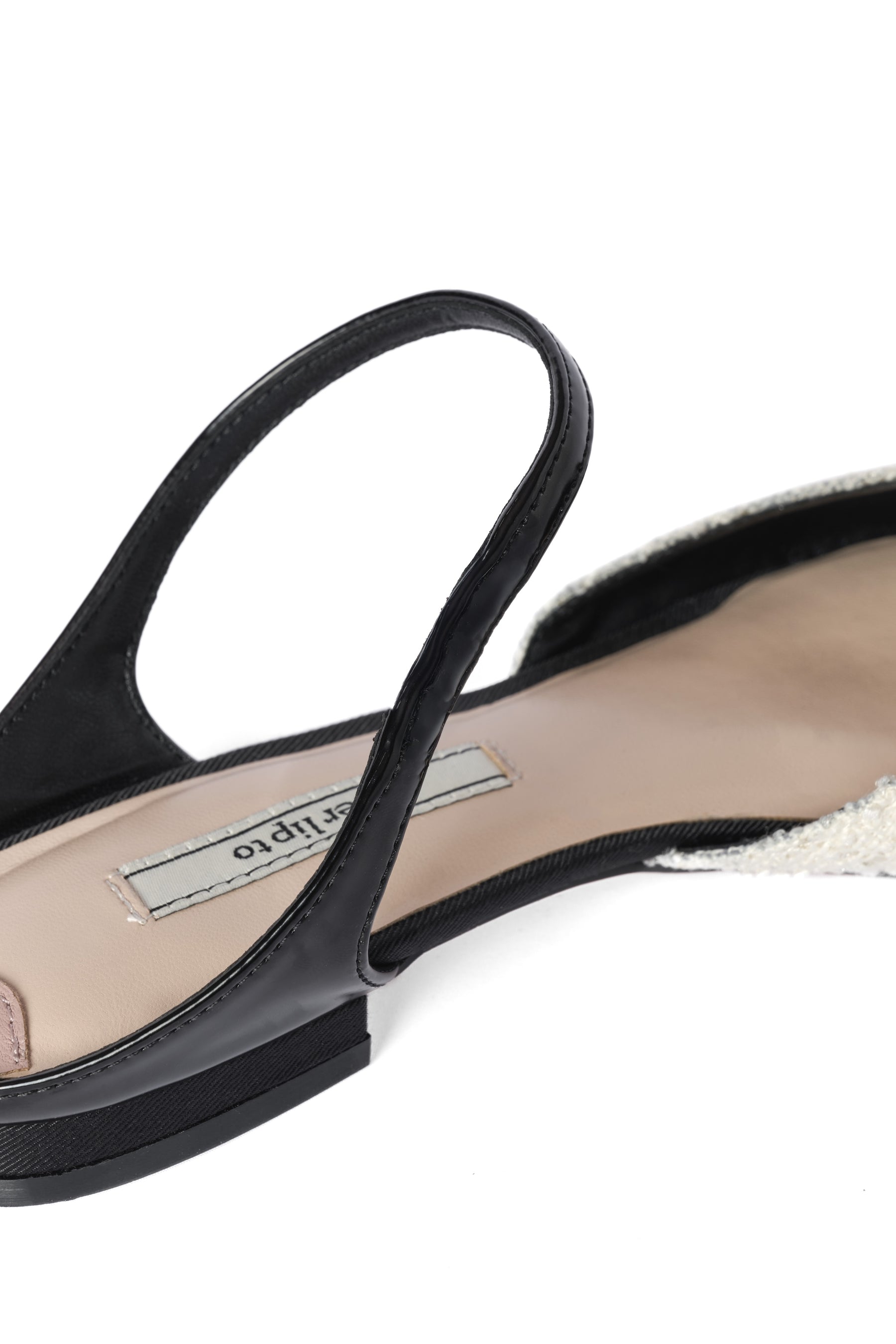 Two-Tone Strap Tweed Mules