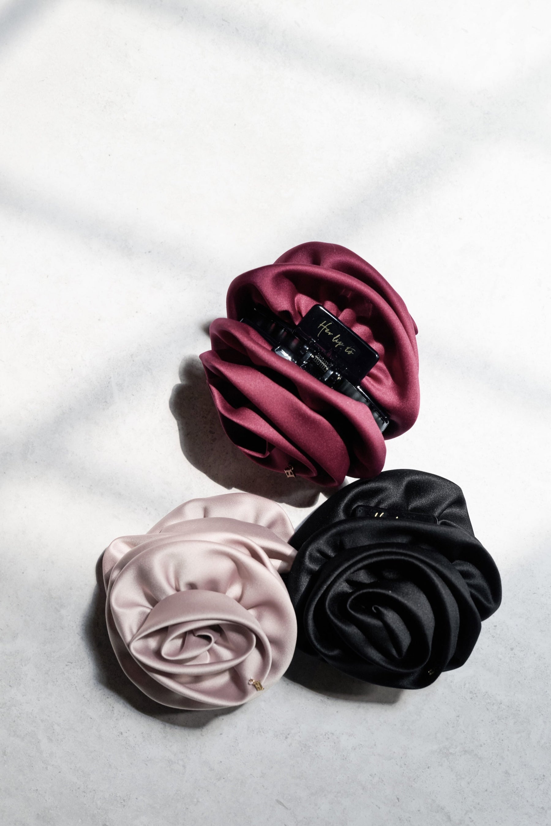 Rose Satin Clip