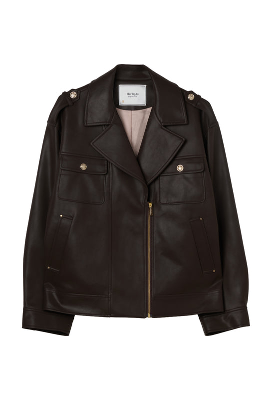 Faux Leather Zip Jacket