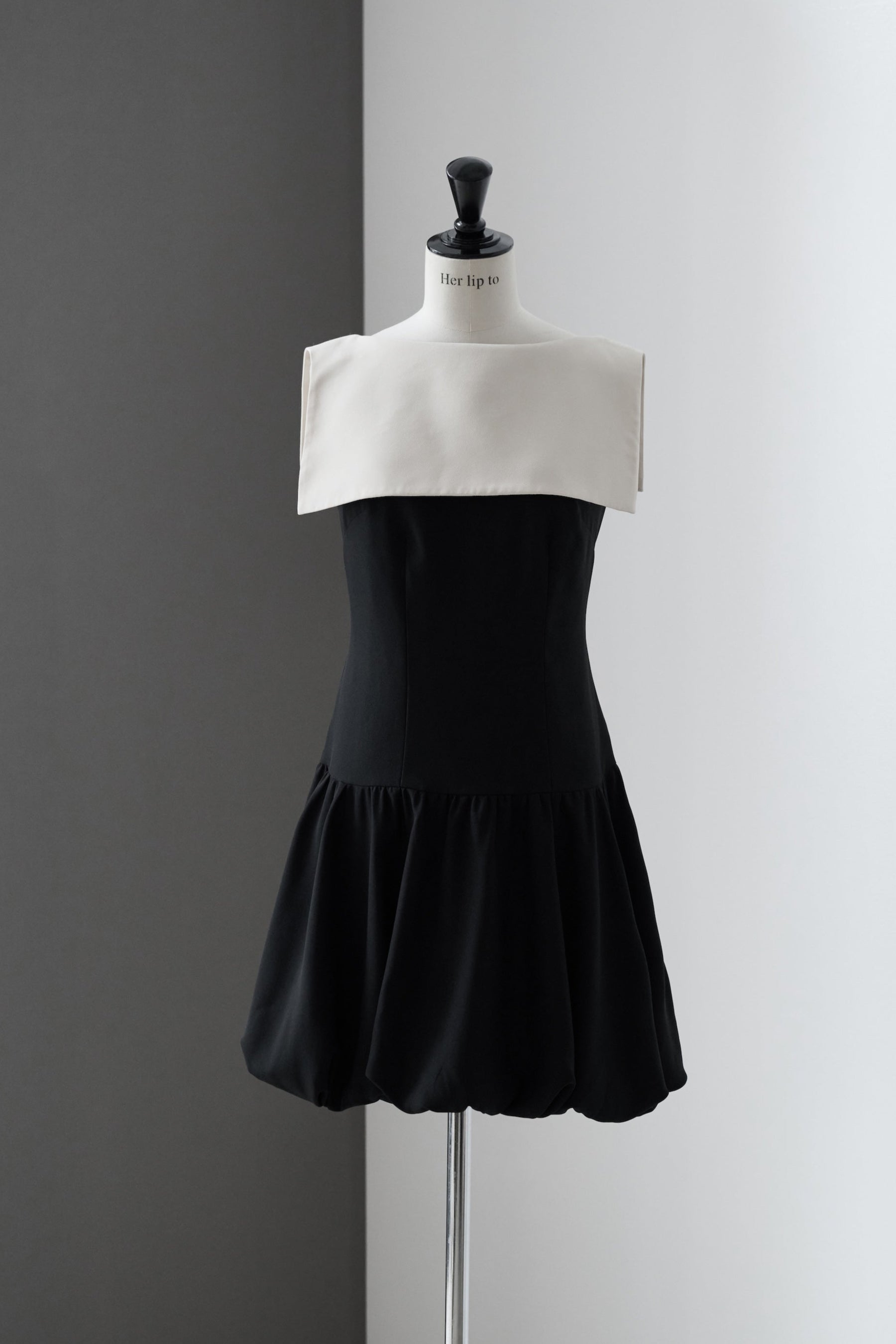 Two-Tone Balloon Mini Dress
