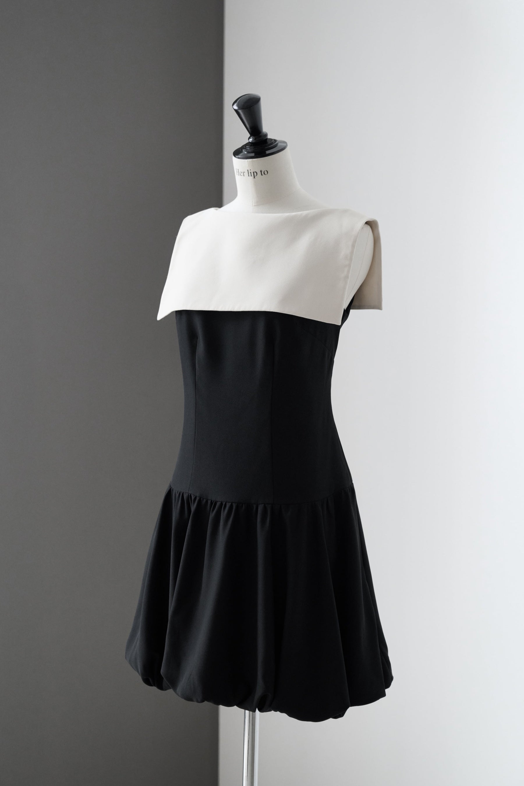 Two-Tone Balloon Mini Dress